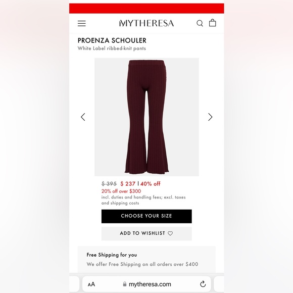 NWT Proenza Schouler ribbed matching set (2 piece) - Picture 11 of 11